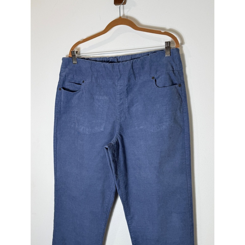 Coldwater Creek Corduroy Jeggings Slate Blue Stretch Cotton Size 14 Pull On Pant - Picture 2 of 6
